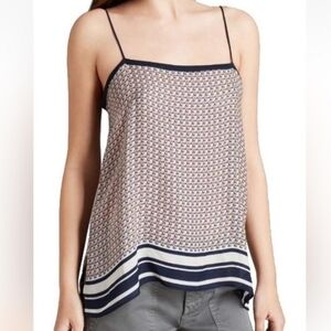 Vince Blue and Cream Relaxed Asymmetrical Camisole